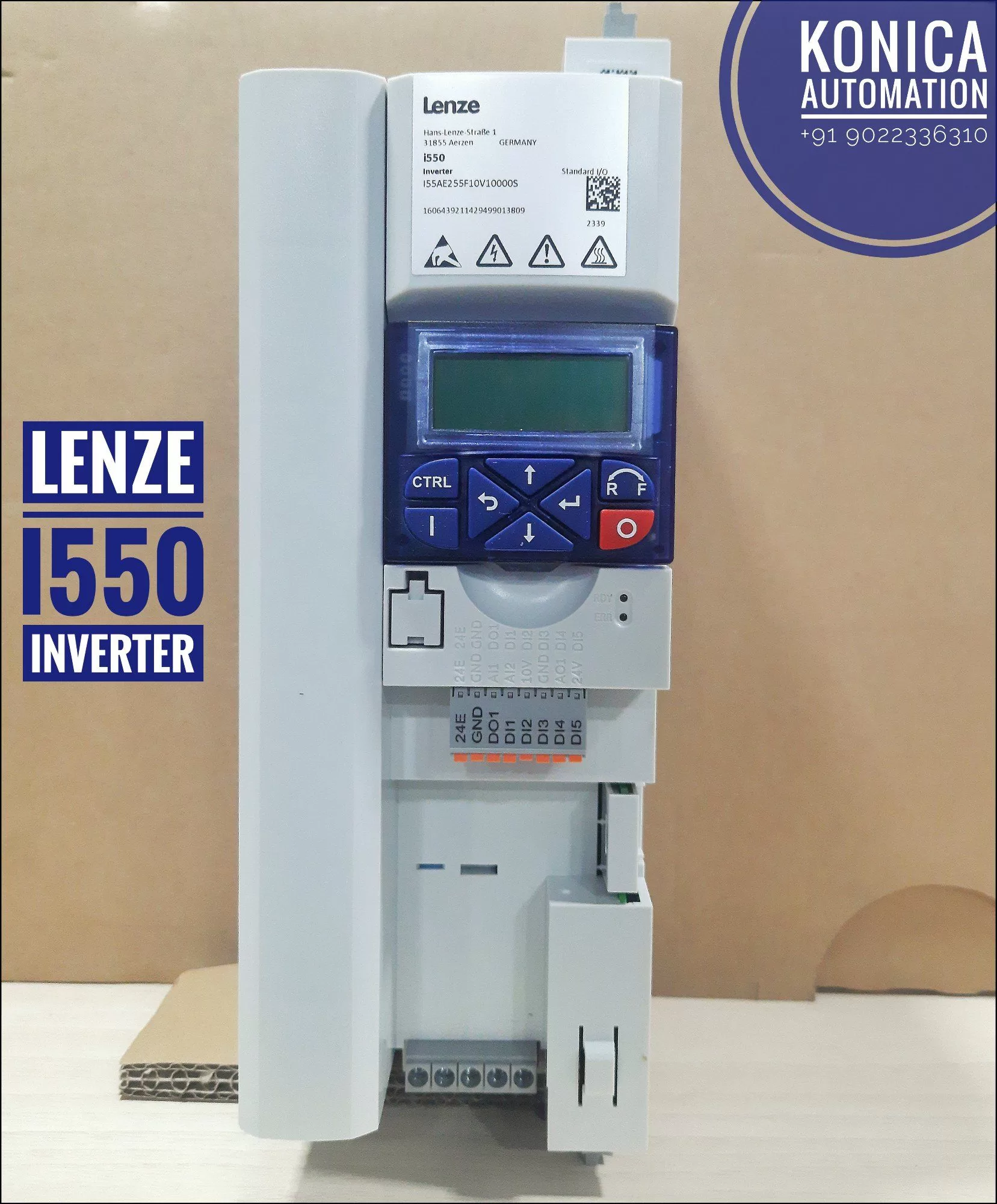 Lenze FI I55AE 215B – AC Drive 1.5kW | 230V | IP20 | Bottom Terminal - Image 2